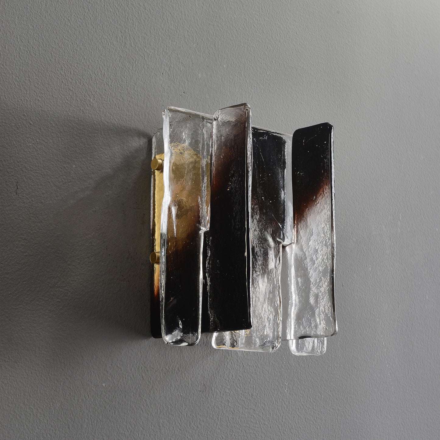 Vetro-Fuso Single-Light Wall Light - Brass Finish, Artistic Glass, Brass Frame, E14 Base