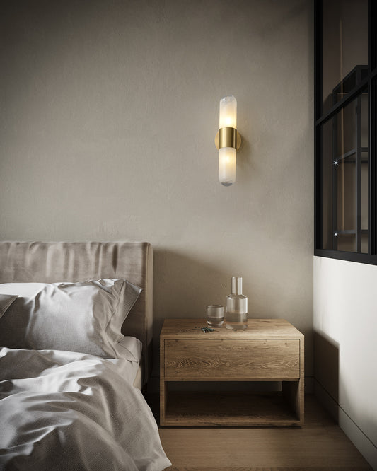 Capsule Copper & Glass Wall Light - 2 Light, G9, Copper & Opal