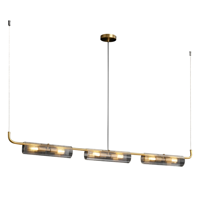 Venus 6-Light Bar Light - Brass Finish, Clear Artistic Glass, Iron Frame, G9 Base