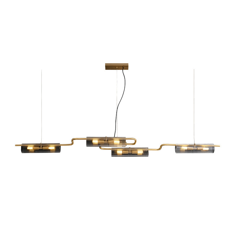 Venus 8-Light Bar Light - Brass Finish, Clear Artistic Glass, Iron Frame, G9 Base