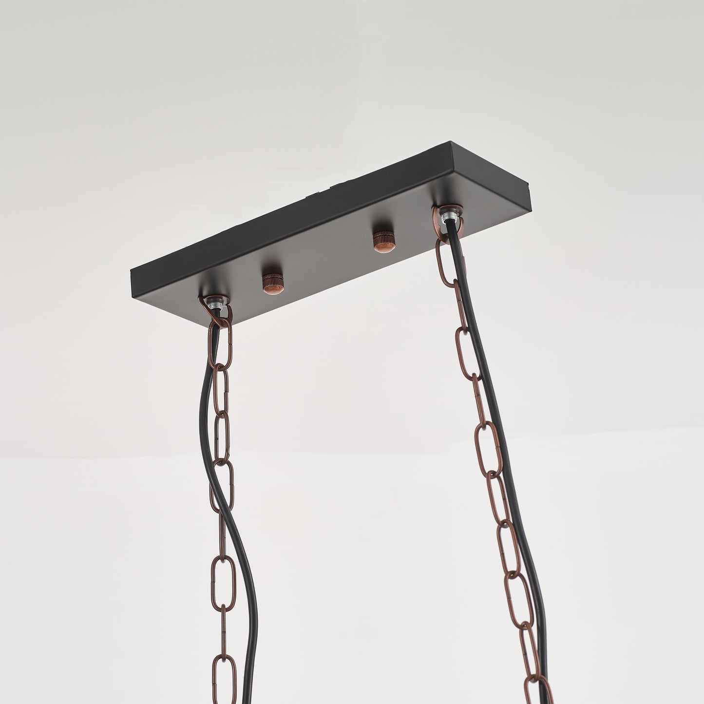 Javier 4-Light Retro Wood Pendant - Black Finish, Natural Wood Accents, E27 Base