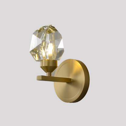 Gemma Single-Light Wall Light - Copper Finish, Clear Crystal, Brass Frame, G9 Base