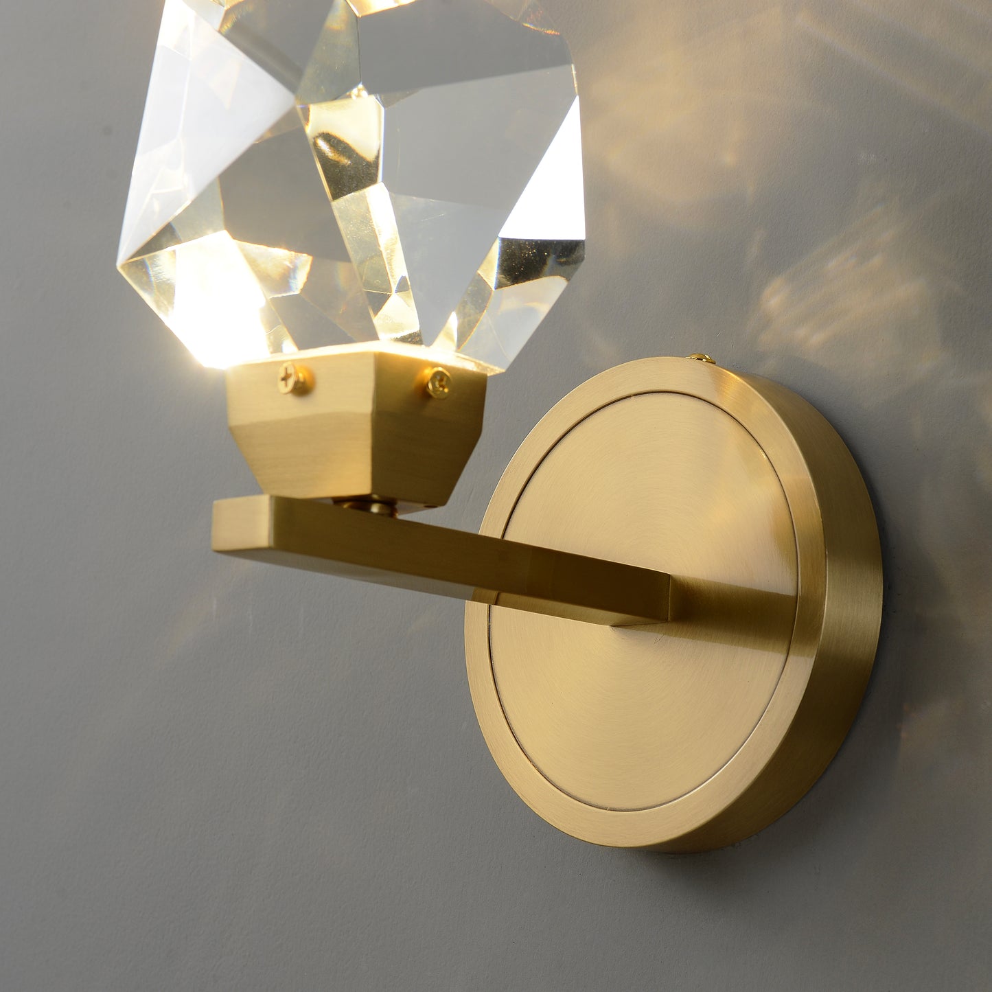 Gemma Single-Light Wall Light - Copper Finish, Clear Crystal, Brass Frame, G9 Base