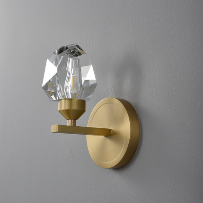 Gemma Single-Light Wall Light - Copper Finish, Clear Crystal, Brass Frame, G9 Base