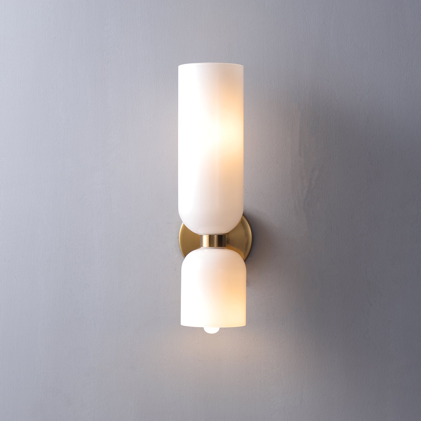 Calice 2-Light Wall Light - Copper Finish, Opal Glass, Iron Frame, E14 Base