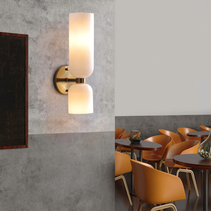 Calice 2-Light Wall Light - Copper Finish, Opal Glass, Iron Frame, E14 Base