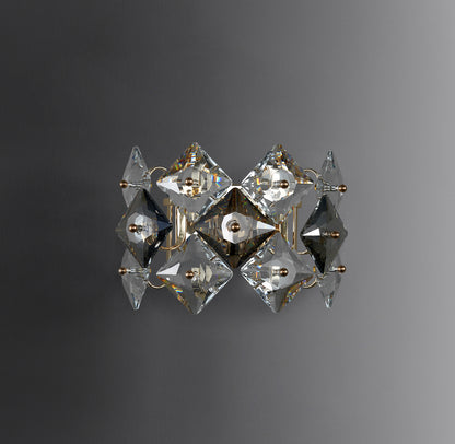 Garland 2-Light Wall Light - Gold Finish, Smoke and Clear Crystal, Iron Frame, G9 Base