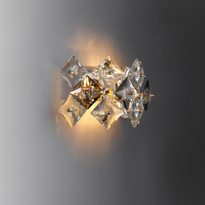 Garland 2-Light Wall Light - Gold Finish, Smoke and Clear Crystal, Iron Frame, G9 Base