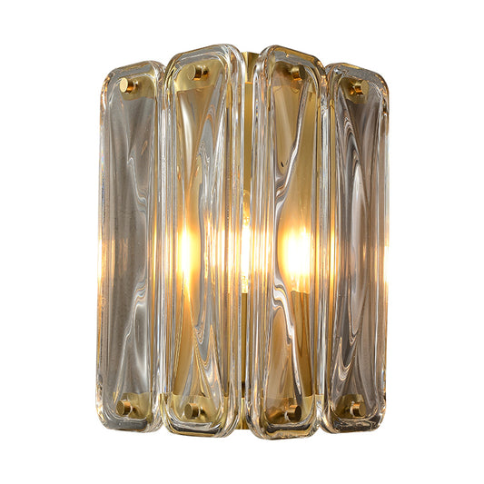 Scutum Single-Light Wall Light - Copper Finish, Clear Artistic Glass, Iron Frame, E14 Base