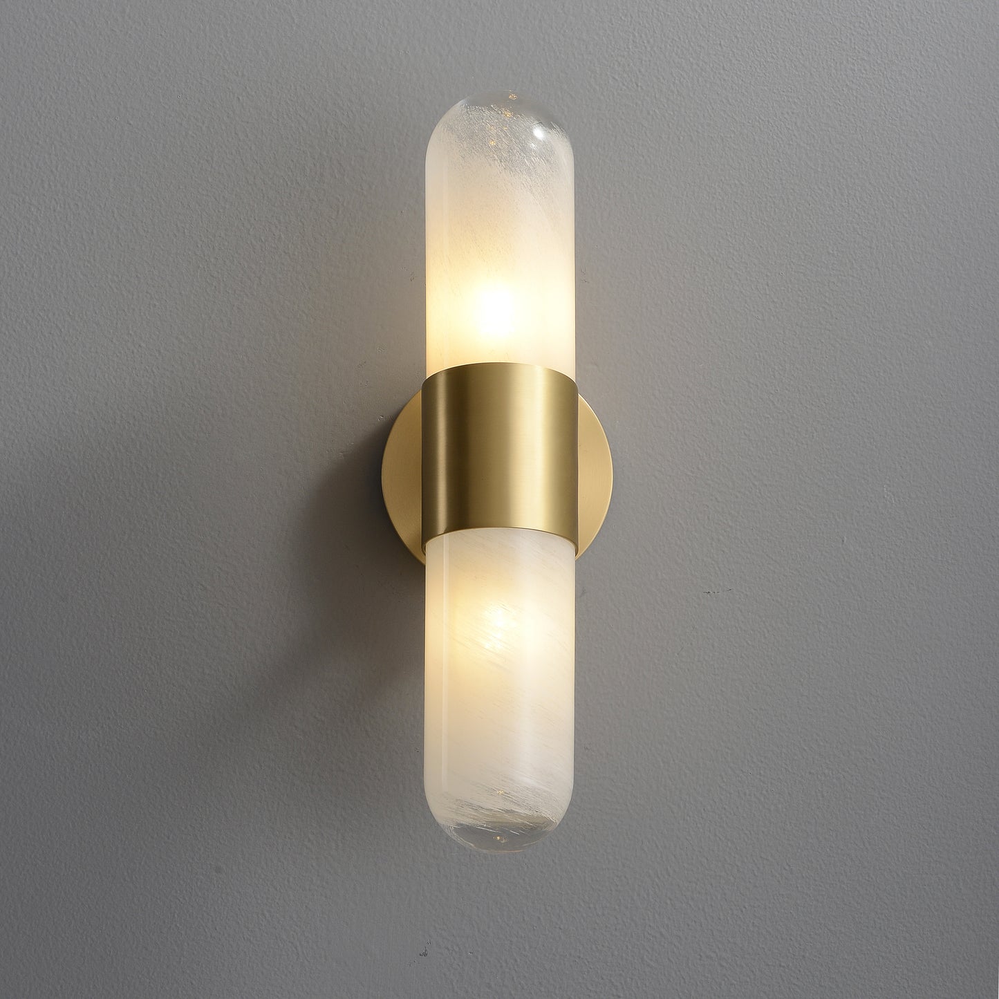 Capsule Copper & Glass Wall Light - 2 Light, G9, Copper & Opal