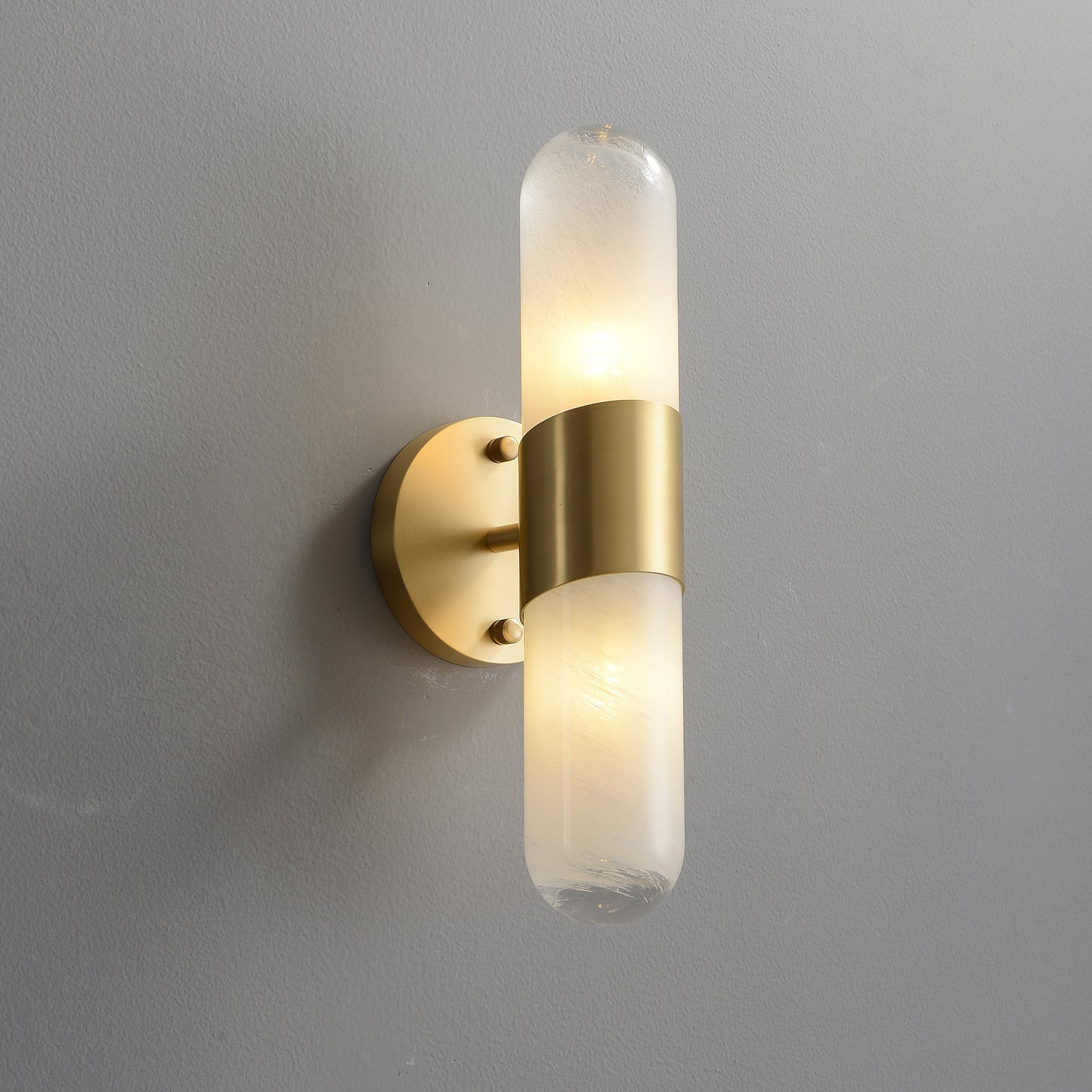 Capsule Copper & Glass Wall Light - 2 Light, G9, Copper & Opal