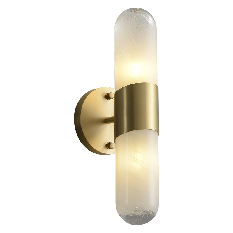 Capsule Copper & Glass Wall Light - 2 Light, G9, Copper & Opal