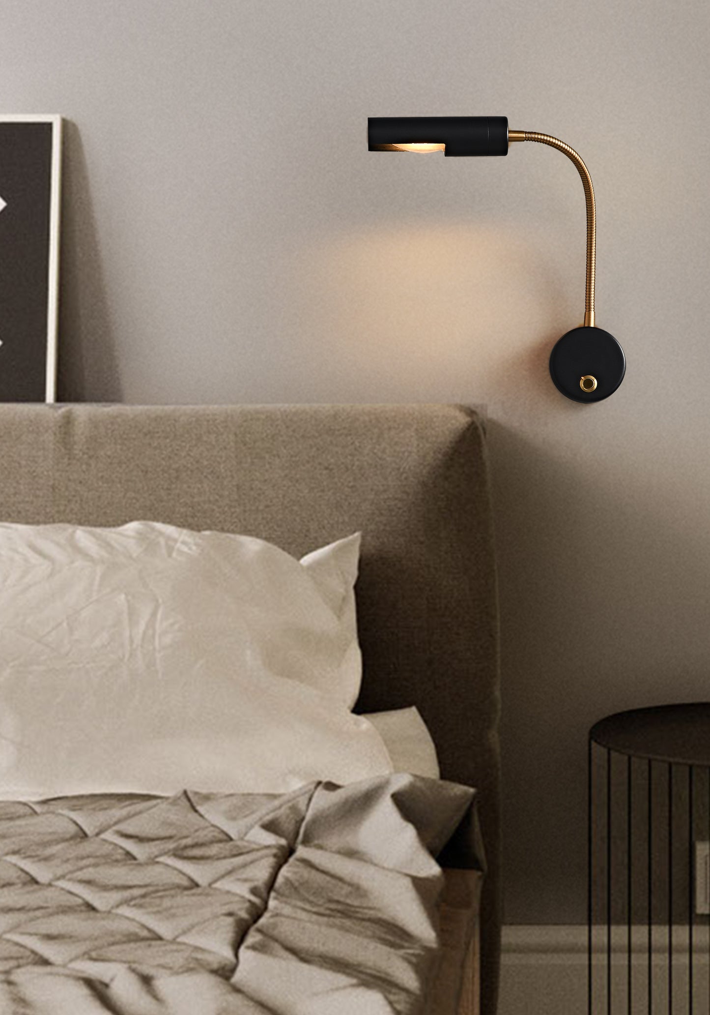 Manhattan Bedside Adjustable Arm Lamp & Wall Light - 1 Light, E14, Black & Copper